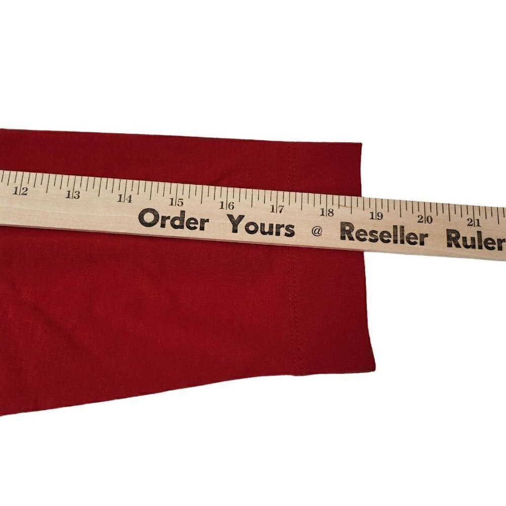 J Jill Top 1X Red Luxe Supima Relaxed Tee Long Sleeve Stretch Crew Neck Blouse - Picture 11 of 11